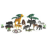 Animals of the Wild Play Set with 20 detailed animal figures and a storage bag for kids.